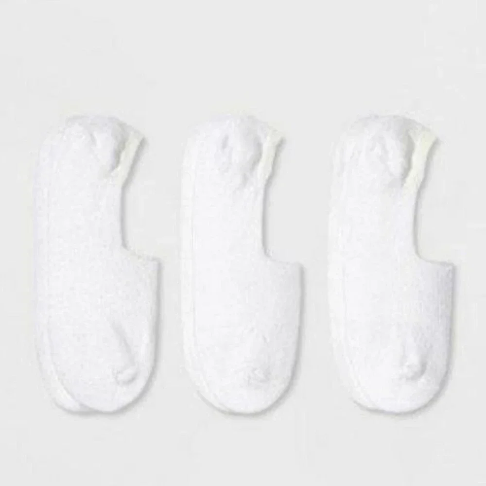 Goodfellow and Co. No Show Cotton Liner Socks White - 3 Pack Size 6-12